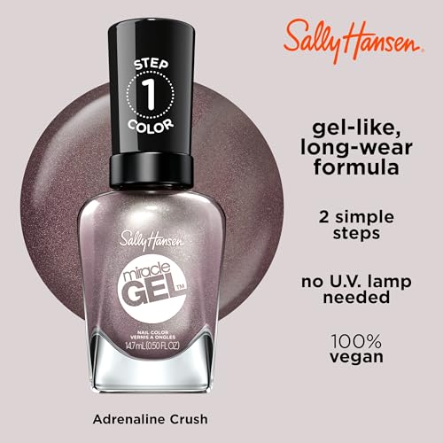 Aplicación de dos pasos de Sally Hansen Miracle Gel Adrenaline Crush, sin luz ultravioleta.
