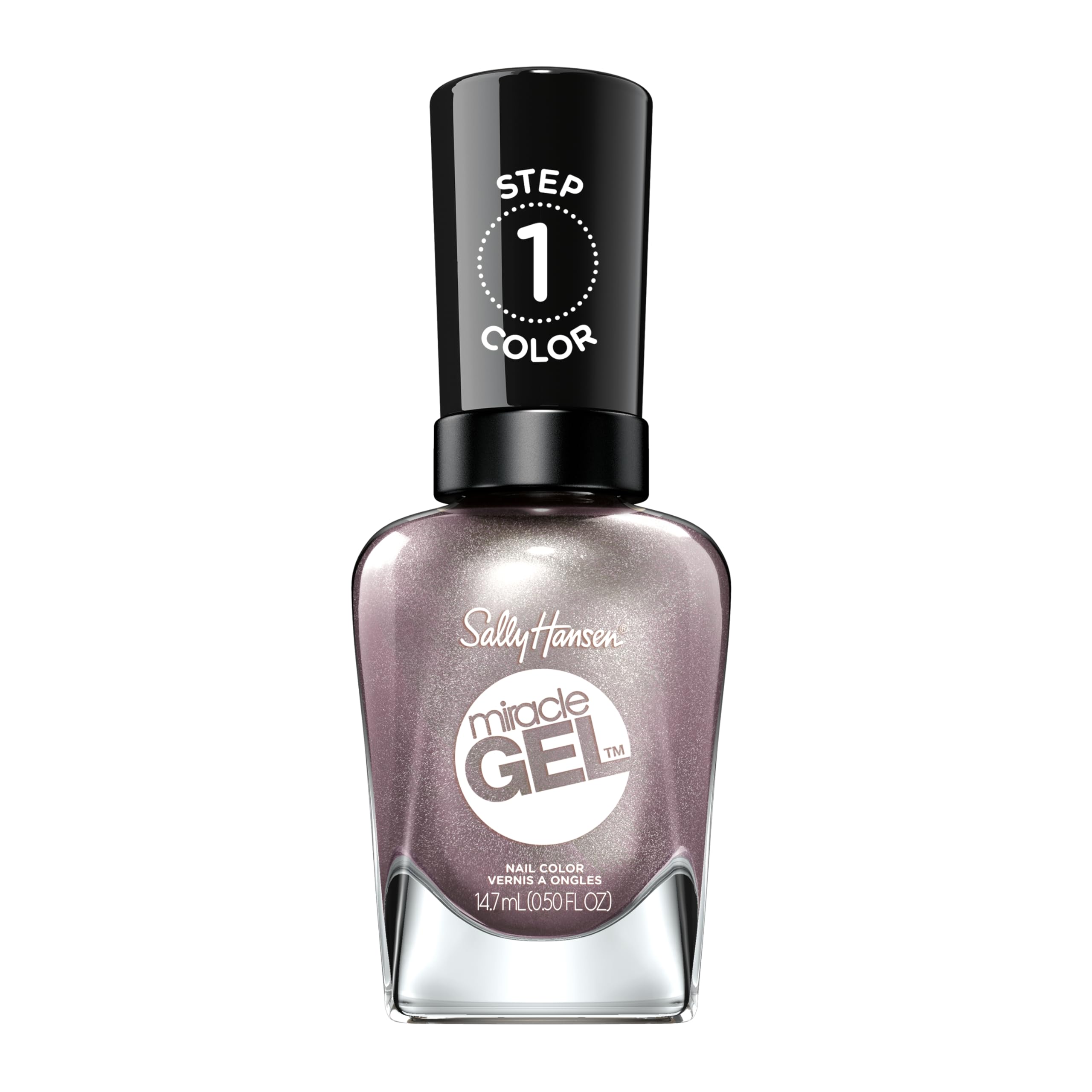 Sally Hansen Miracle Gel Adrenaline Crush, botella de esmalte, acabado metalizado de larga duración.