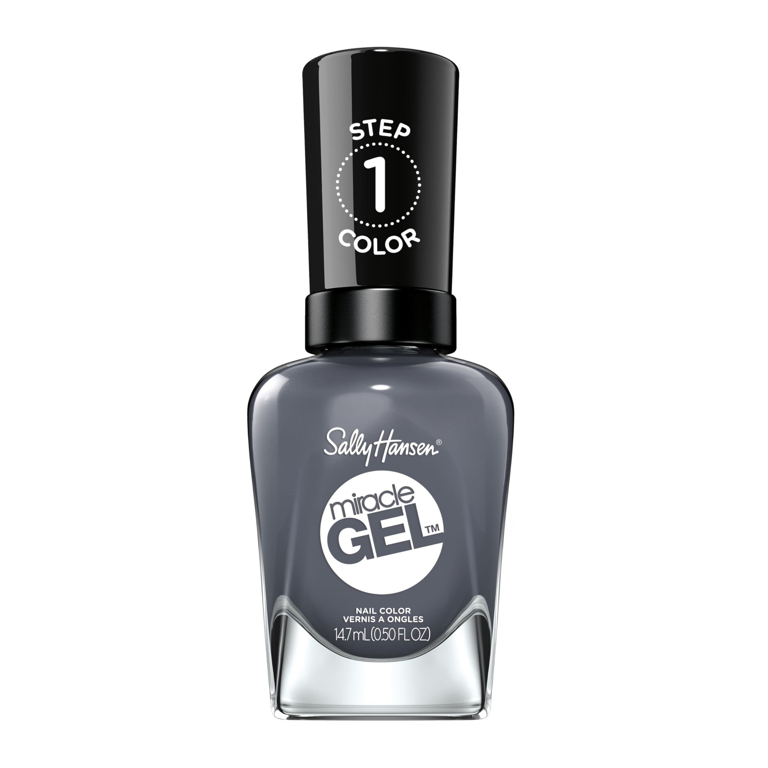 Sally Hansen Miracle Gel, aplicación en dos pasos, tono Slate-R Girl, acabado gel duradero