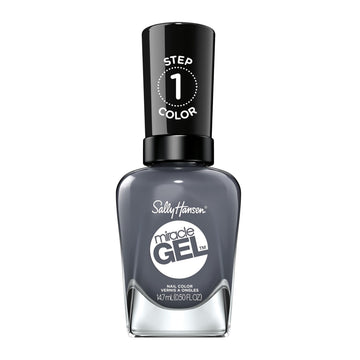 Sally Hansen Miracle Gel, aplicación en dos pasos, tono Slate-R Girl, acabado gel duradero