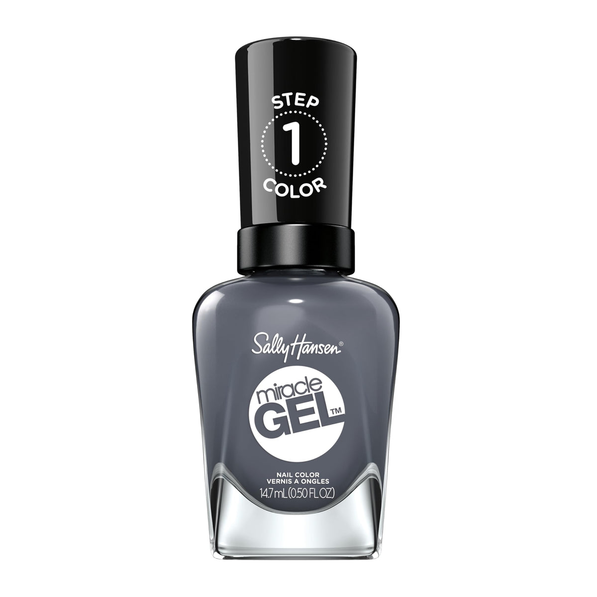 Sally Hansen Miracle Gel, aplicación en dos pasos, tono Slate-R Girl, acabado gel duradero