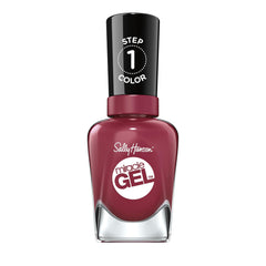 Sally Hansen Miracle Gel: tono Beet Pray Love en frasco para una manicura vibrante y duradera.