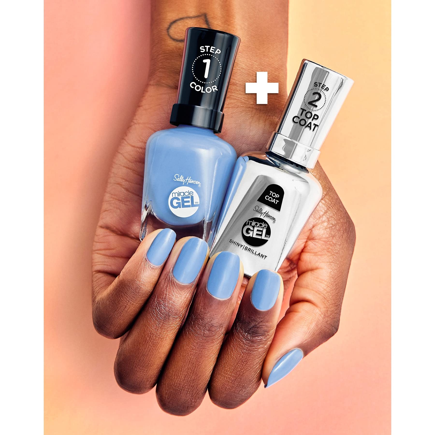 Sally Hansen Miracle Gel, cobertura opaca con brillo perlado.