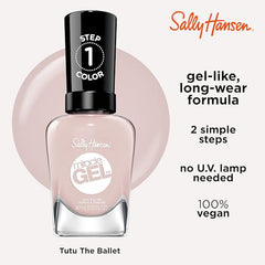 Sally Hansen Miracle Gel resistencia ocho días: mani con color y brillo sostenidos.
