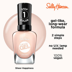 Sally Hansen Miracle Gel ofrece hasta 8 días de color y brillo.