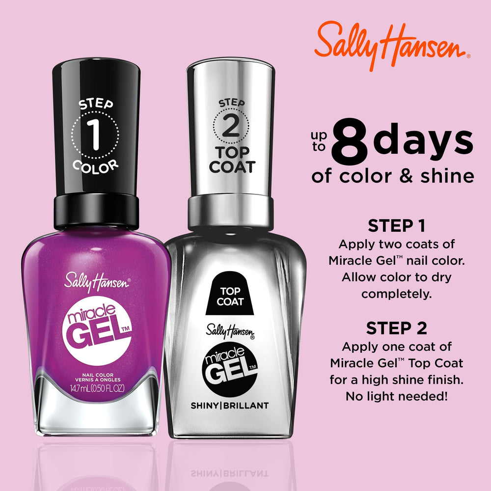 Sally Hansen Miracle Gel dura hasta ocho días con color y brillo.