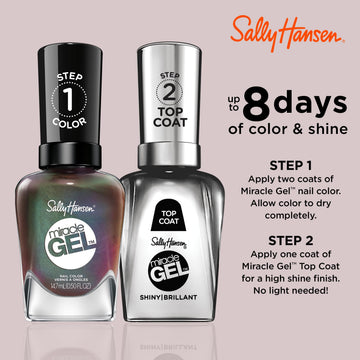 Sally Hansen Miracle Gel durabilidad hasta ocho días con capa superior.