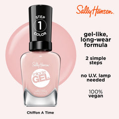 Sally Hansen Miracle Gel fórmula resistente a rayaduras, color que permanece.