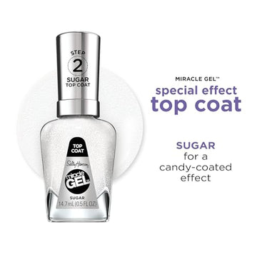 Sally Hansen Miracle Gel Sugar Top Coat, acabado gel para un brillo intenso