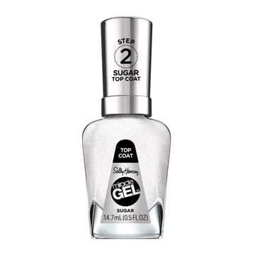Sally Hansen Miracle Gel Sugar Top Coat, acabado cristal para un brillo duradero