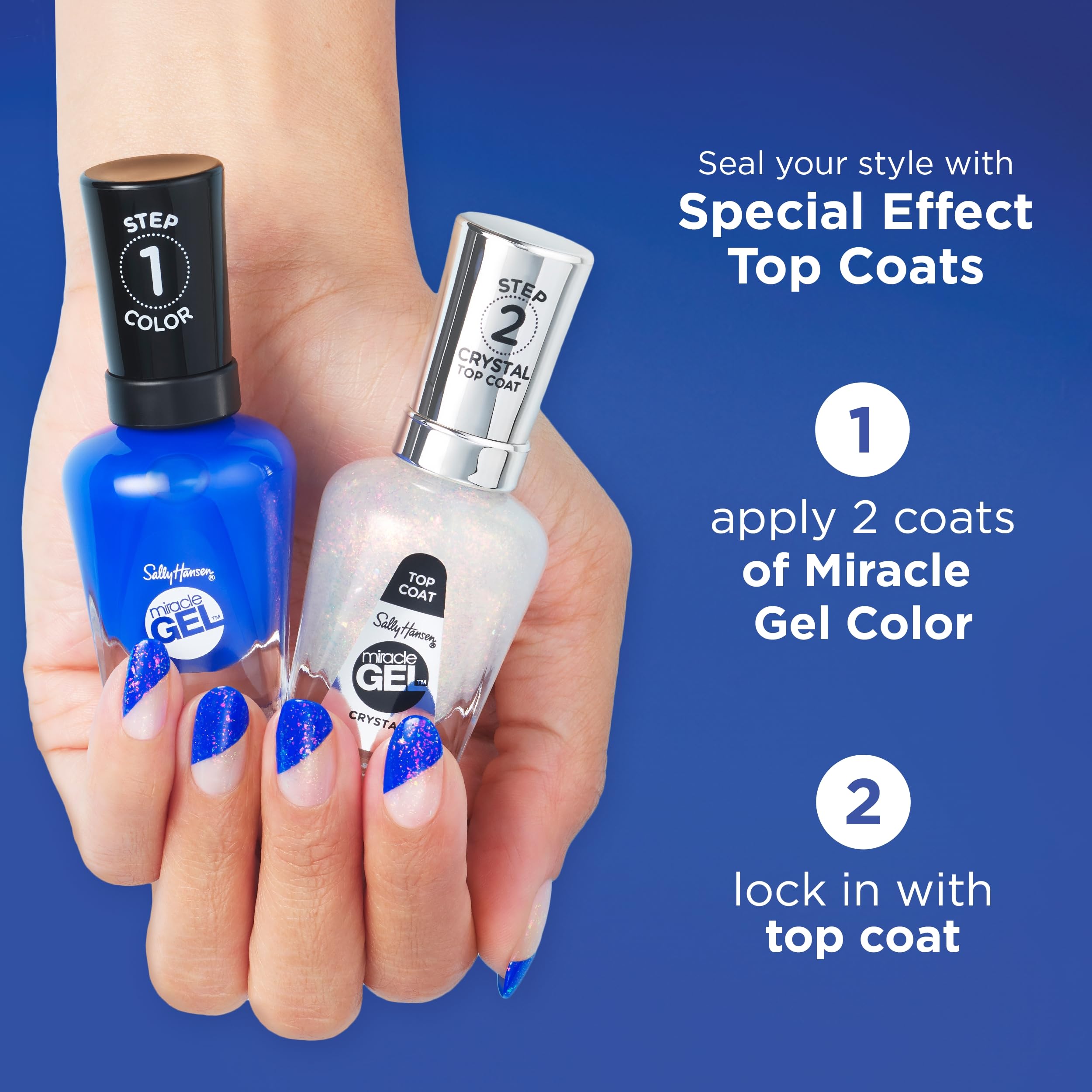 Sally Hansen Miracle Gel Sugar Top Coat, resistencia a astillas para uñas más duraderas