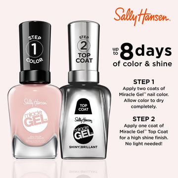 Sally Hansen Miracle Gel tono 248 Once Chiffon A Time, acabado semiopaco suave.