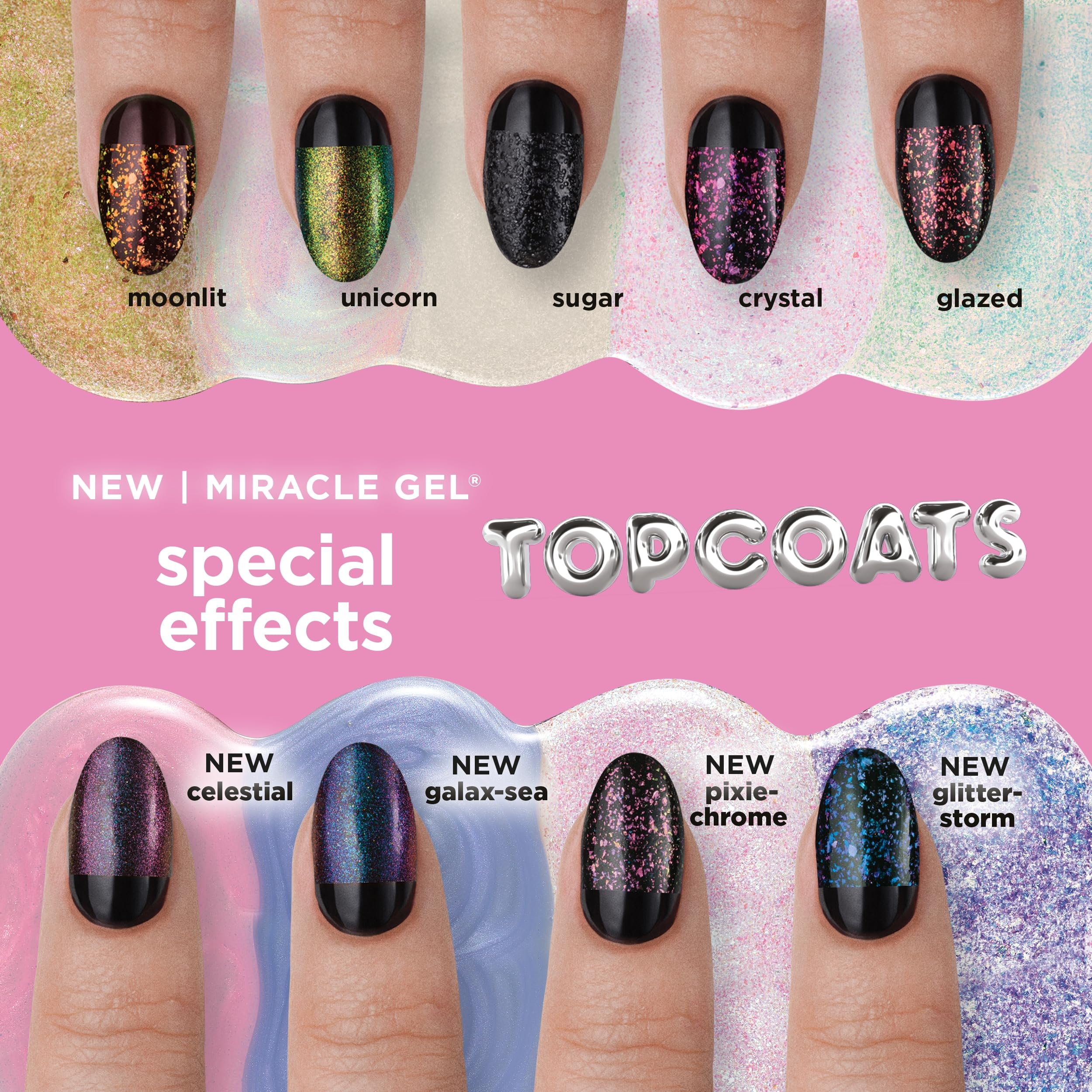 Sally Hansen Miracle Gel Unicorn Top Coat dos pasos para manicura