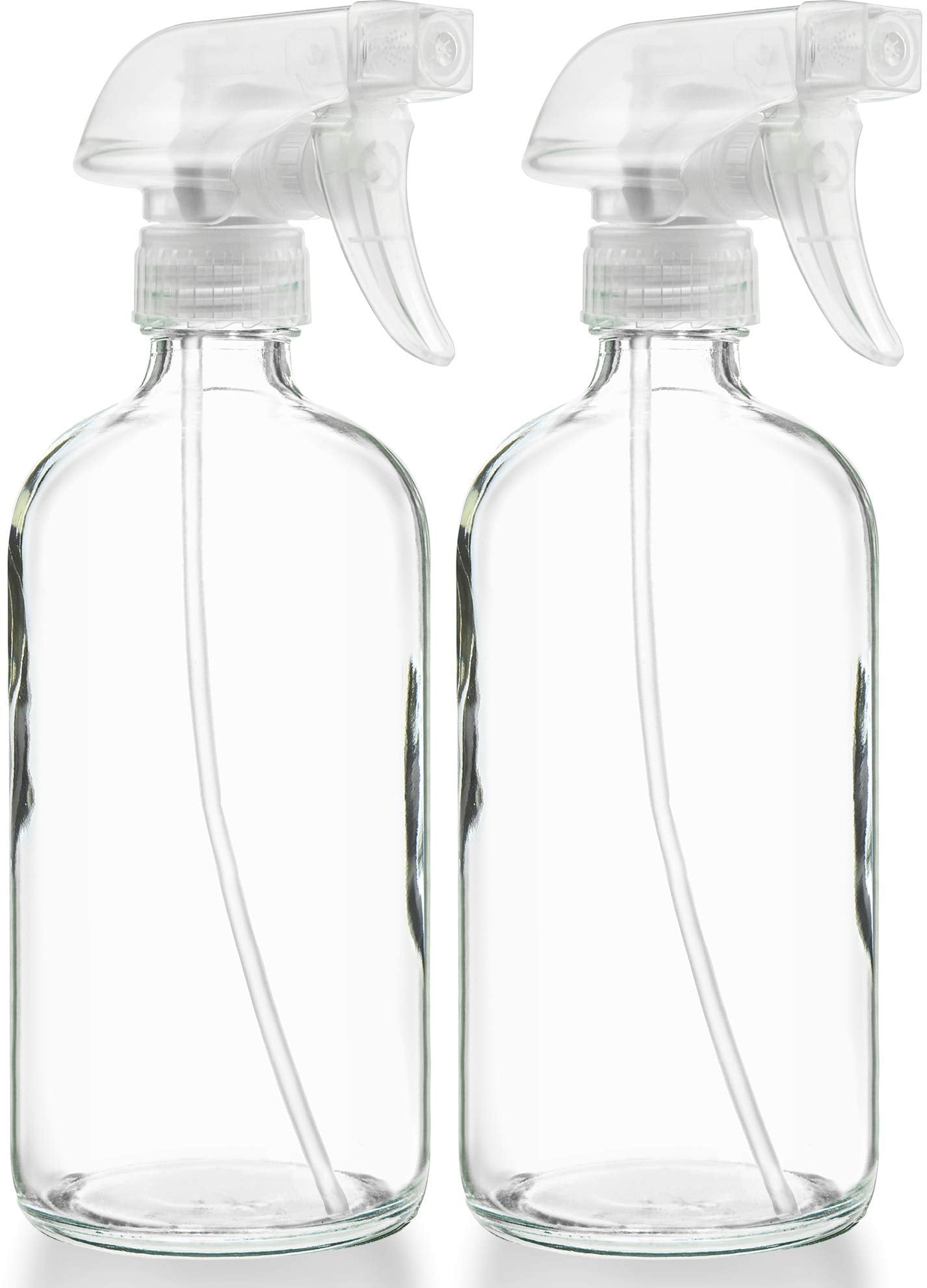 Sally's Organics botella de vidrio claro 16 onzas, ideal para limpiadores caseros reutilizables.