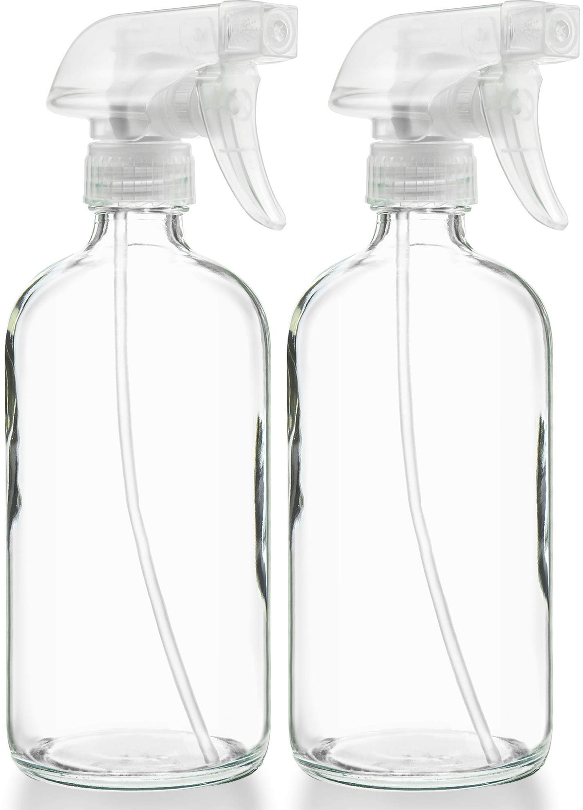 Sally's Organics botella de vidrio claro 16 onzas, ideal para limpiadores caseros reutilizables.