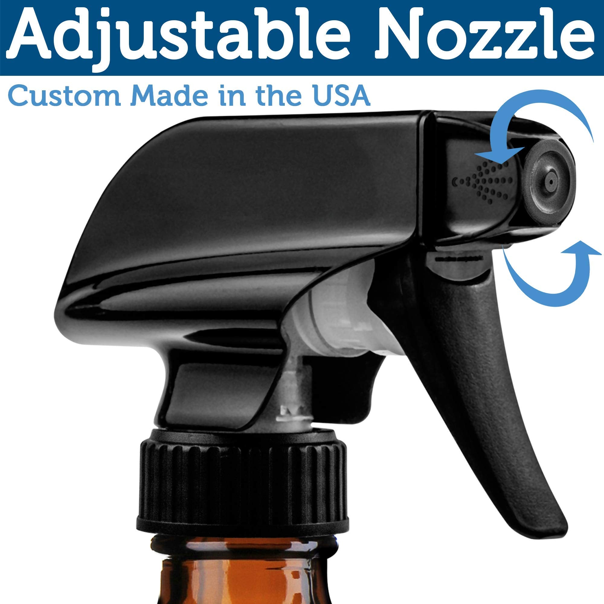 Embout spray durable Sally's Organics sur verre ambré pour jet précis.