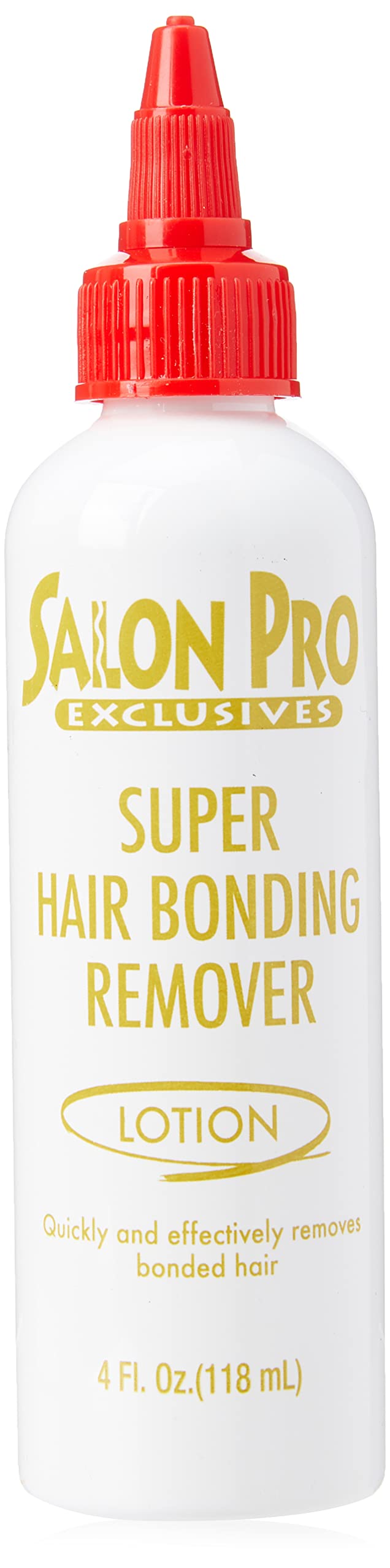 Salon Pro Exclusives removedor de uniones, botella de 4 onzas para disolver adhesivo.