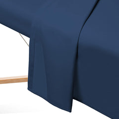 Conjunto completo Saloniture de sábanas en azul marino para masajes