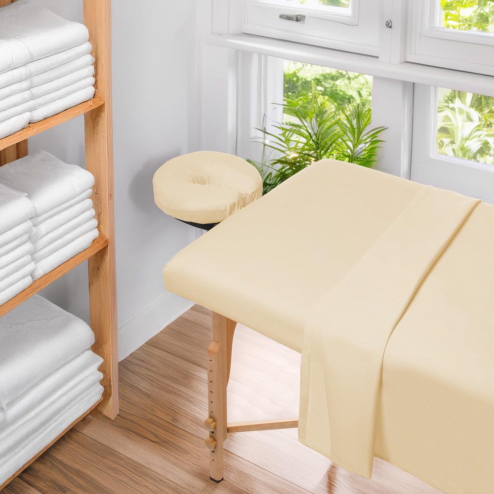 Saloniture uso en mesa de masaje ofrece confort para el cliente durante sesiones