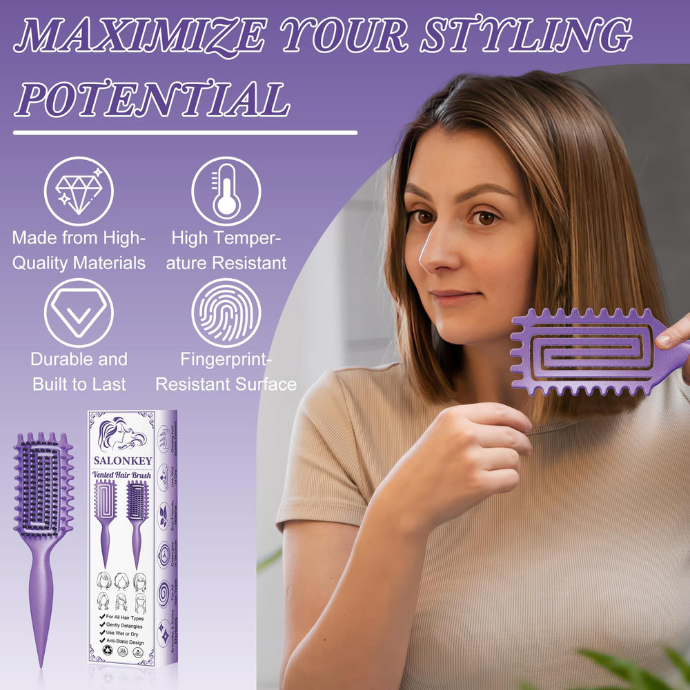 SALONKEY Cepillo ayuda a reducir frizz y definir rizos en cada pasada.