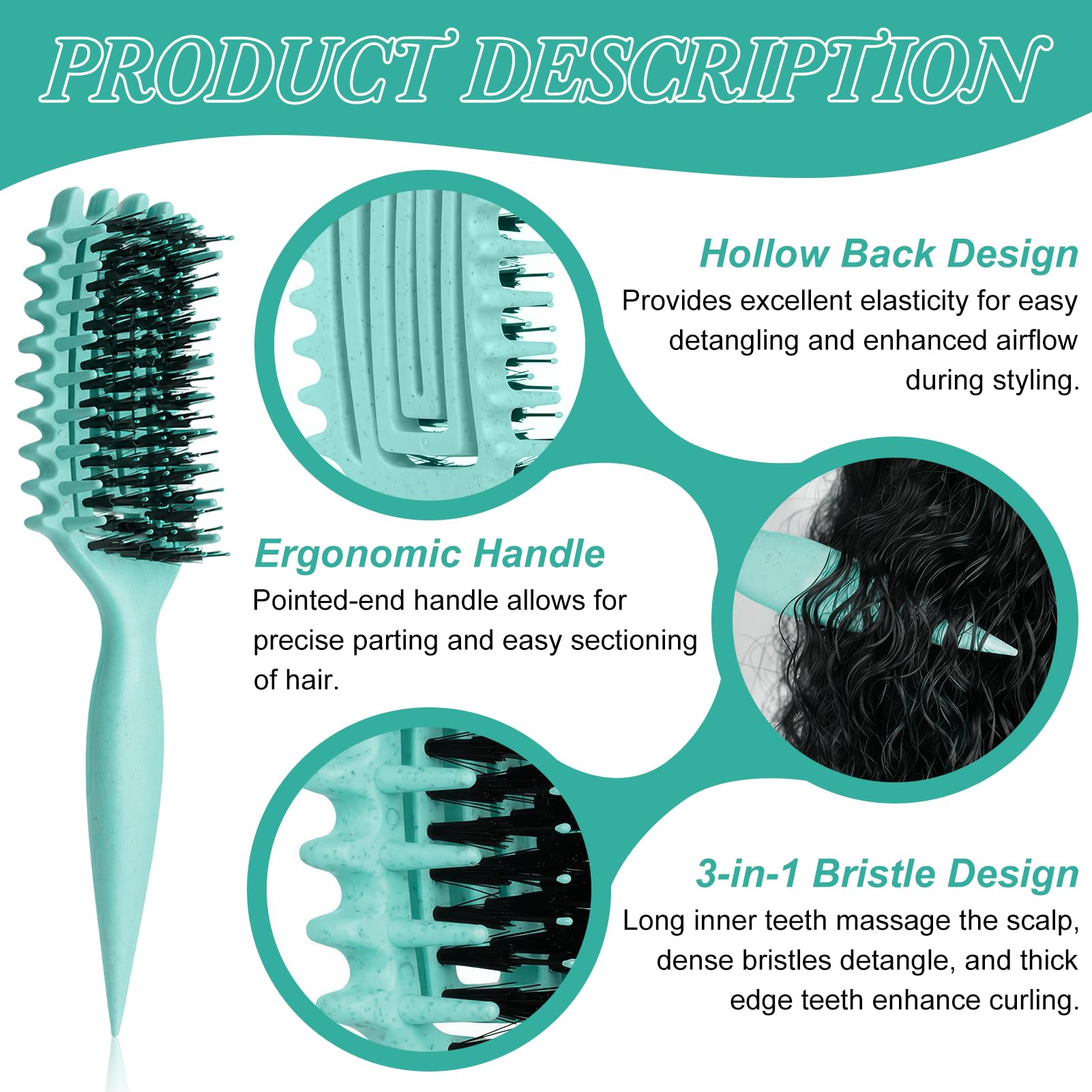 SALONKEY cerdas suaves reducen el frizz y definen rizos con movimiento