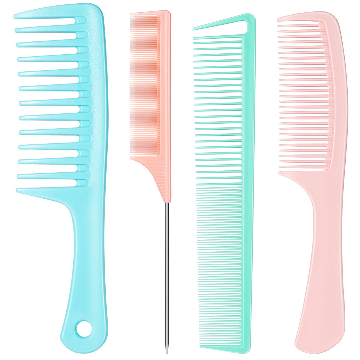 SALON SILK Dopamine: set de 4 peines profesional para peinar cualquier tipo de cabello.