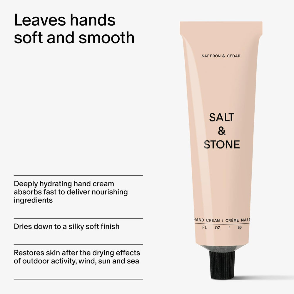 Crème mains Salt & Stone vegan et cruelty-free, sans parabènes.