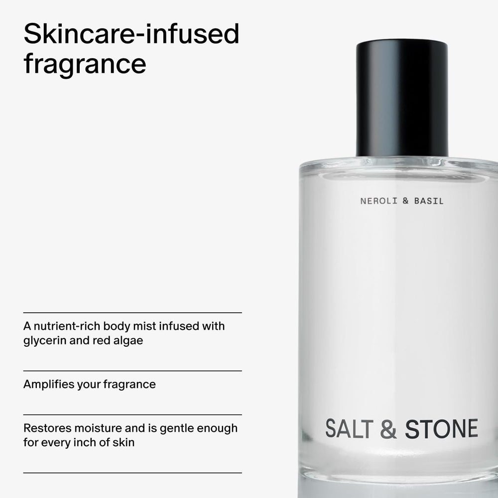 Salt & Stone aplicación en cabello y piel con fragancia suave.