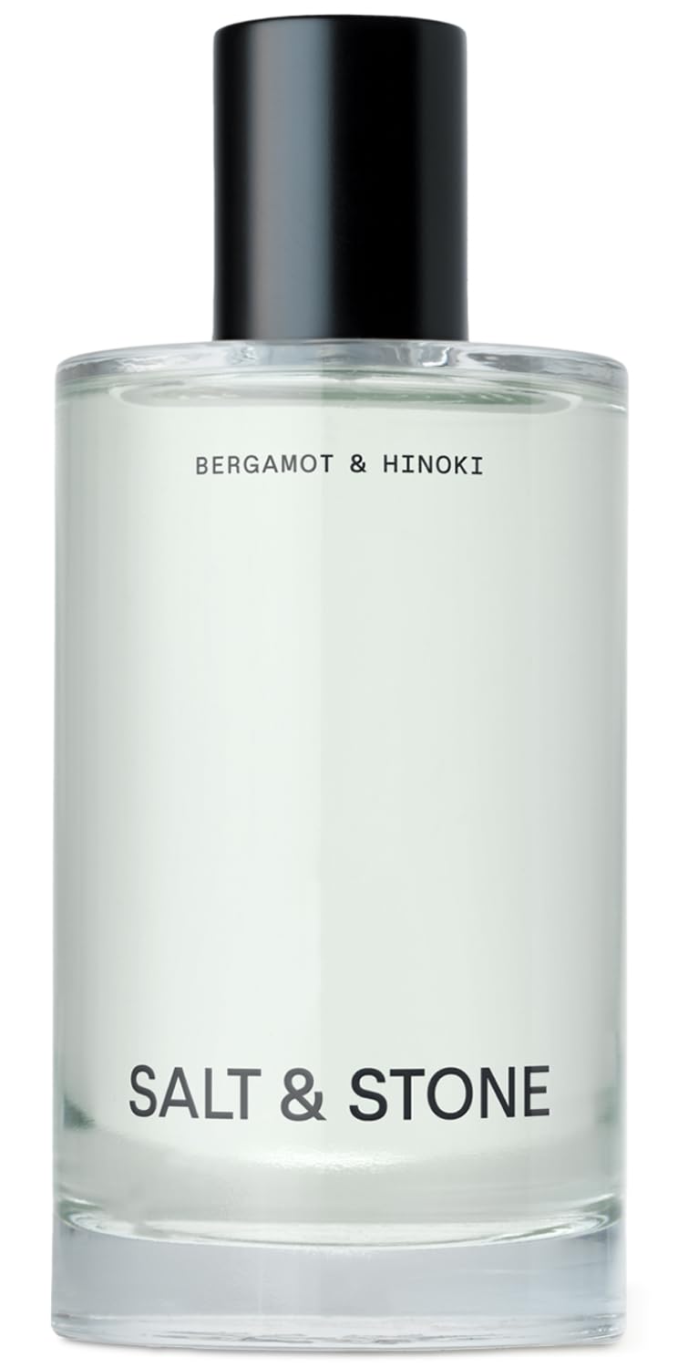 Salt & Stone Niebla corporal bergamota hinoki en botella, aroma fresco para uso diario.