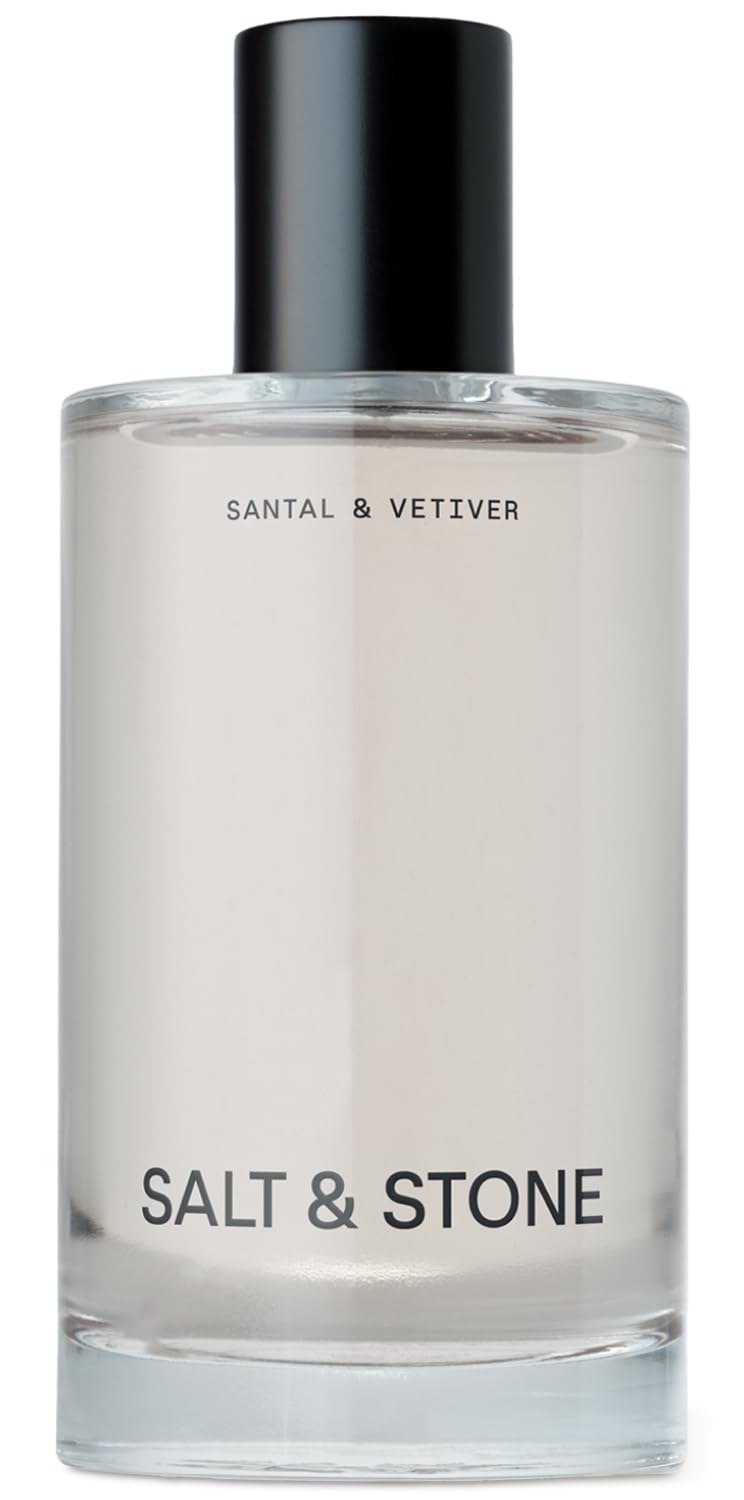 Salt & Stone bruma corporal: botella a la vista y aroma cálido para uso diario.