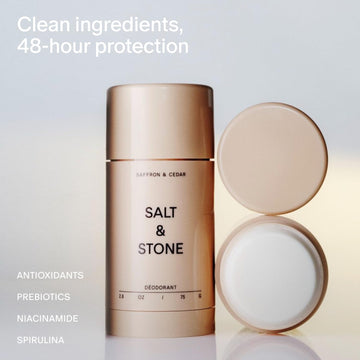 Salt & Stone déodorant offre une protection 48h pour les activités quotidiennes.