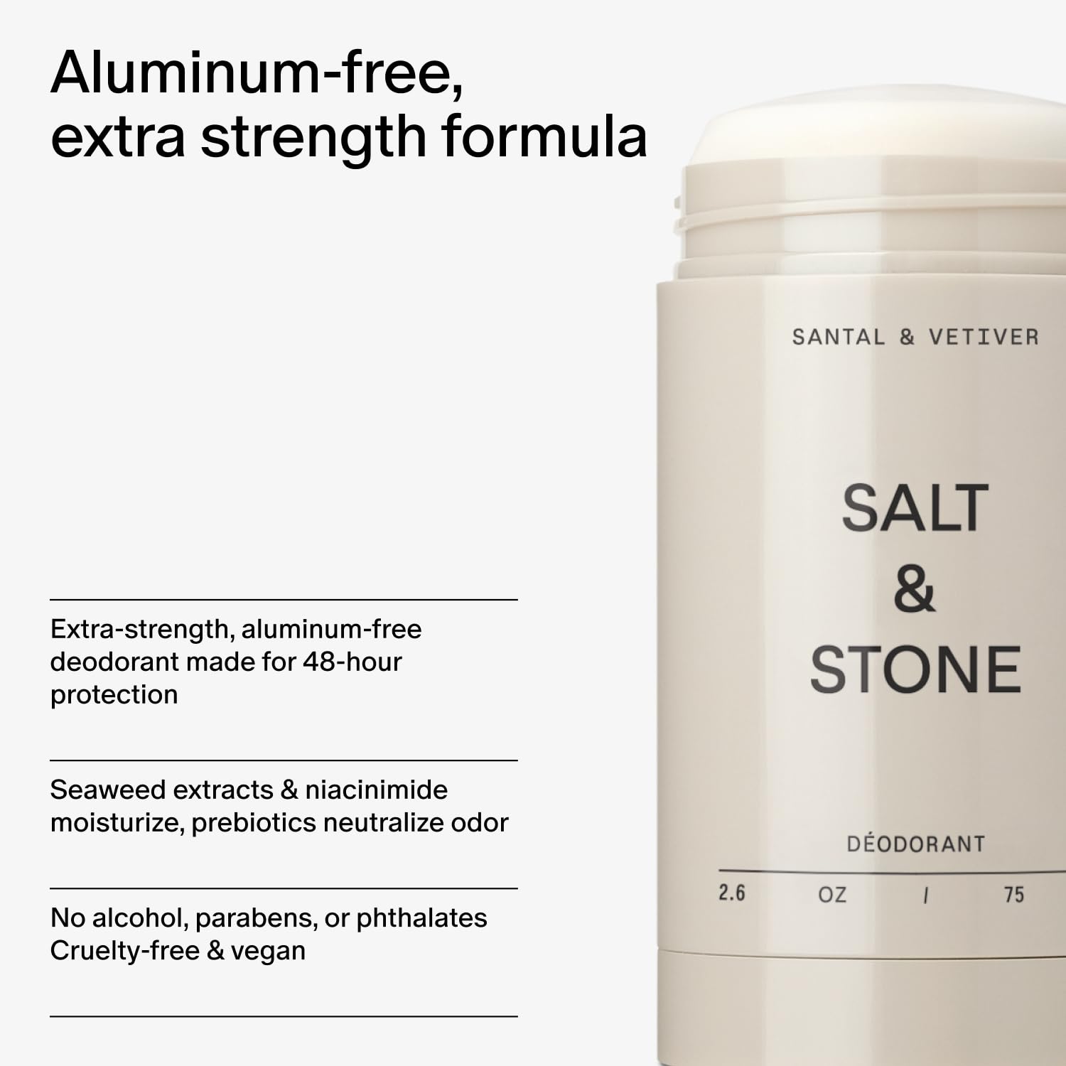 Salt & Stone fragancia Santal & Vetiver, aroma elegante.