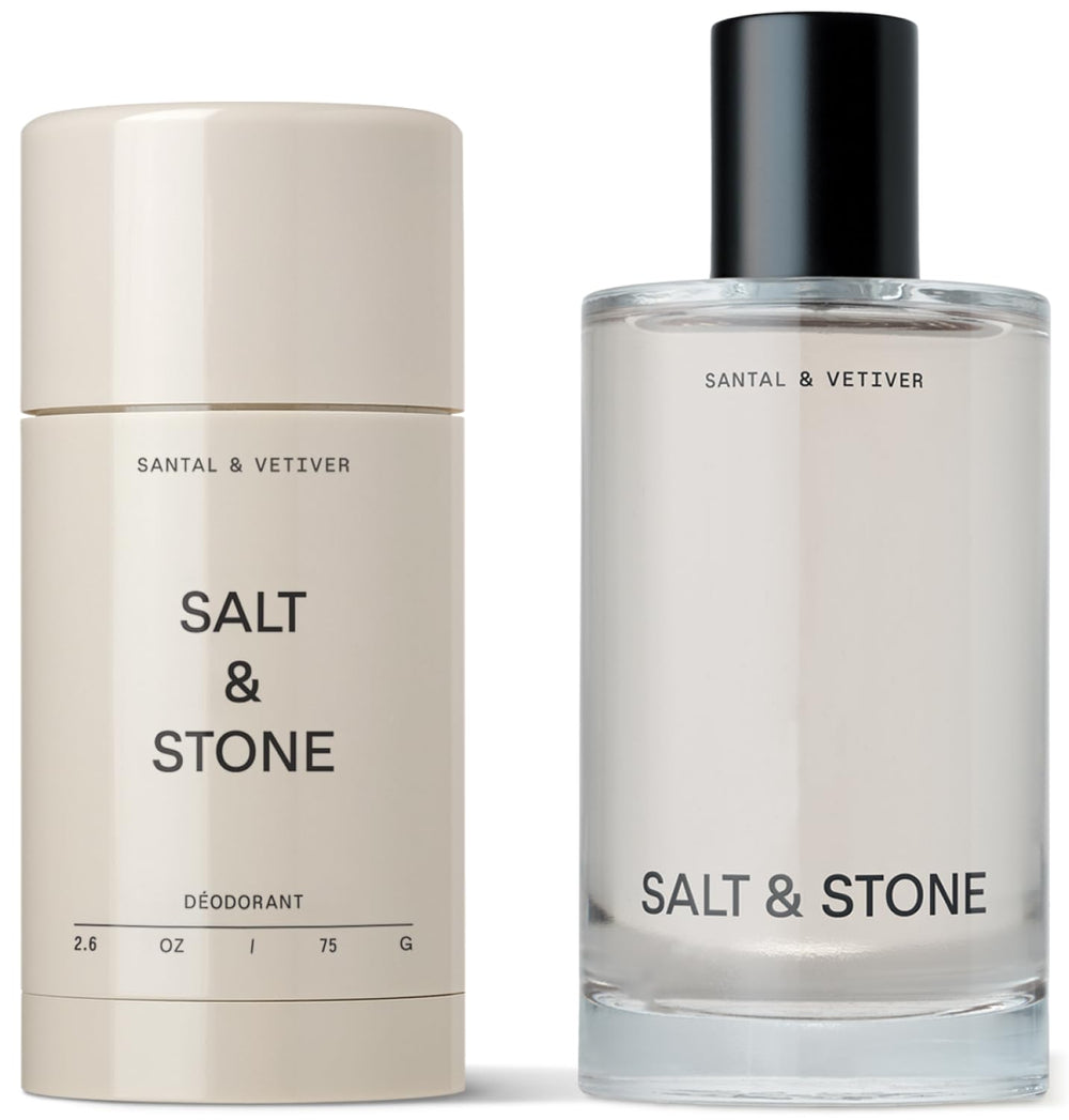 Salt & Stone desodorante sin aluminio, protección 48 h en envase práctico.