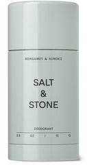 Salt & Stone desodorante sin aluminio, aplicación suave para piel cómoda.