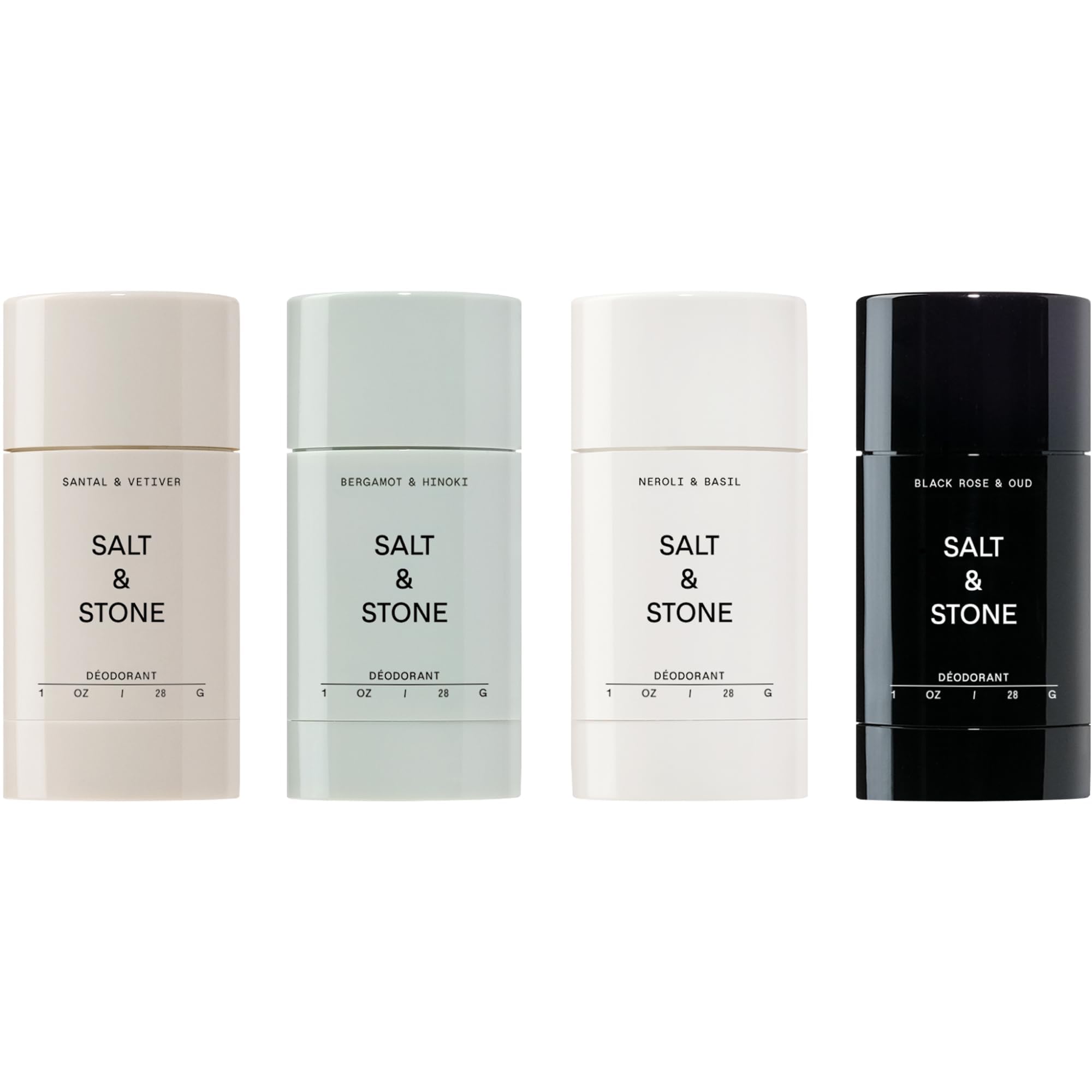Salt & Stone desodorante sin aluminio en empaque, opción natural para uso diario.
