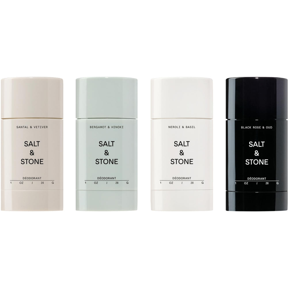 Salt & Stone desodorante sin aluminio en empaque, opción natural para uso diario.
