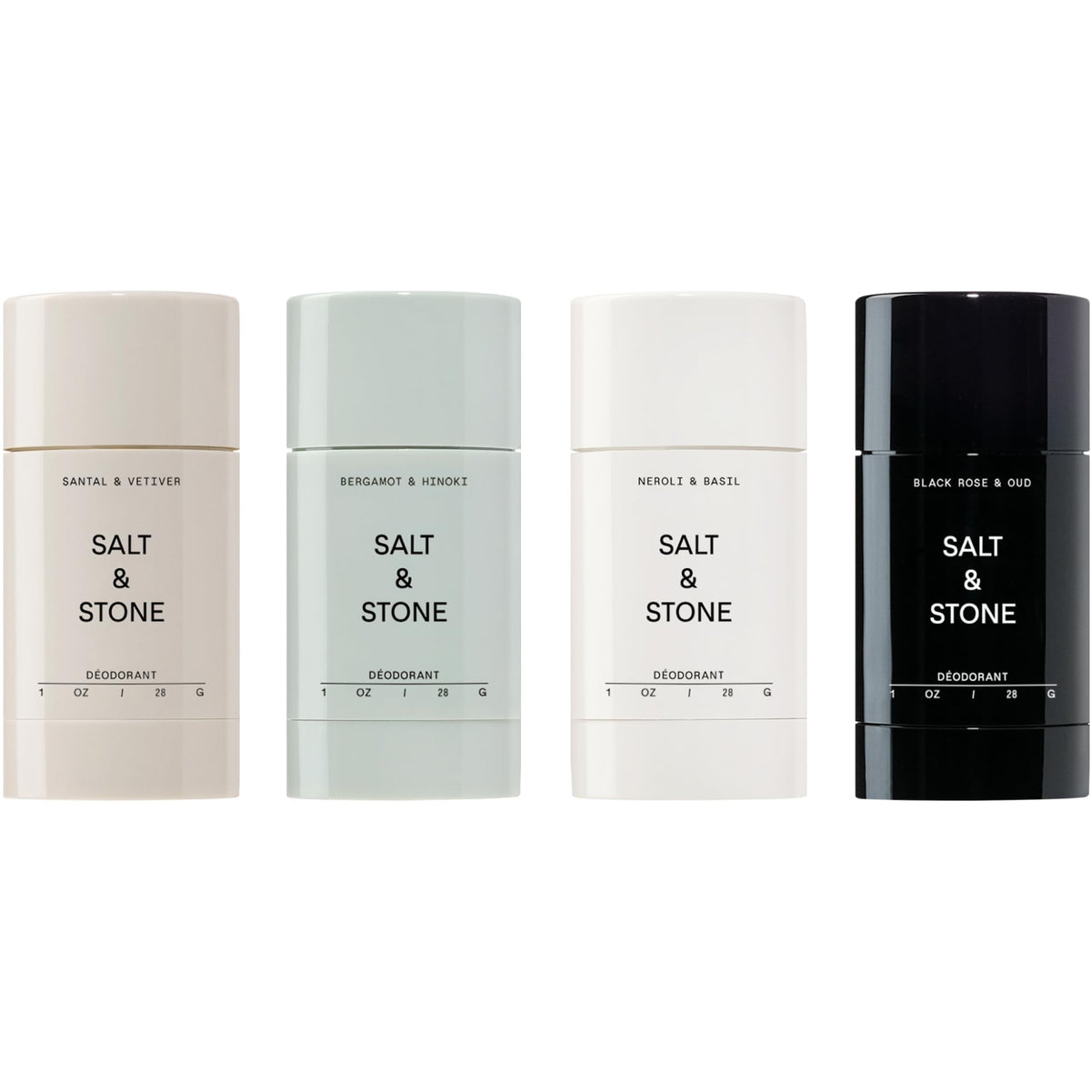Salt & Stone desodorante sin aluminio en empaque, opción natural para uso diario.