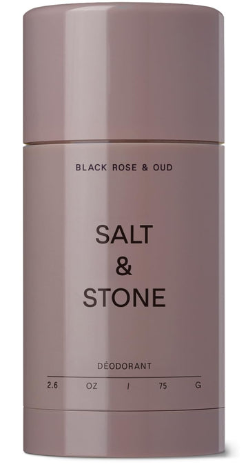 Salt & Stone desodorante sin aluminio en empaque elegante, protección de 48 horas.