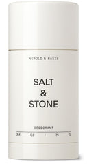 Salt & Stone desodorante sin aluminio con Neroli y Albahaca, protección suave y fresca.