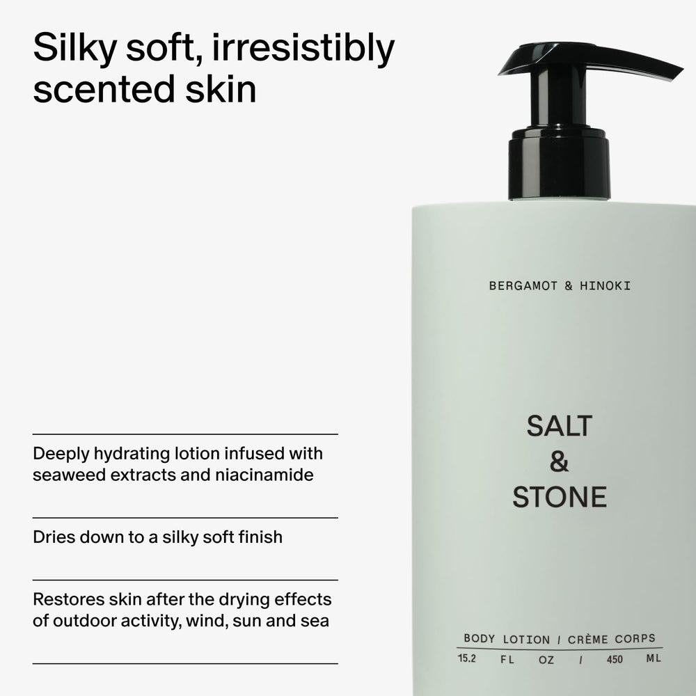 Salt & Stone Fragancia Bergamota Hinoki, aroma cítrico y amaderado.