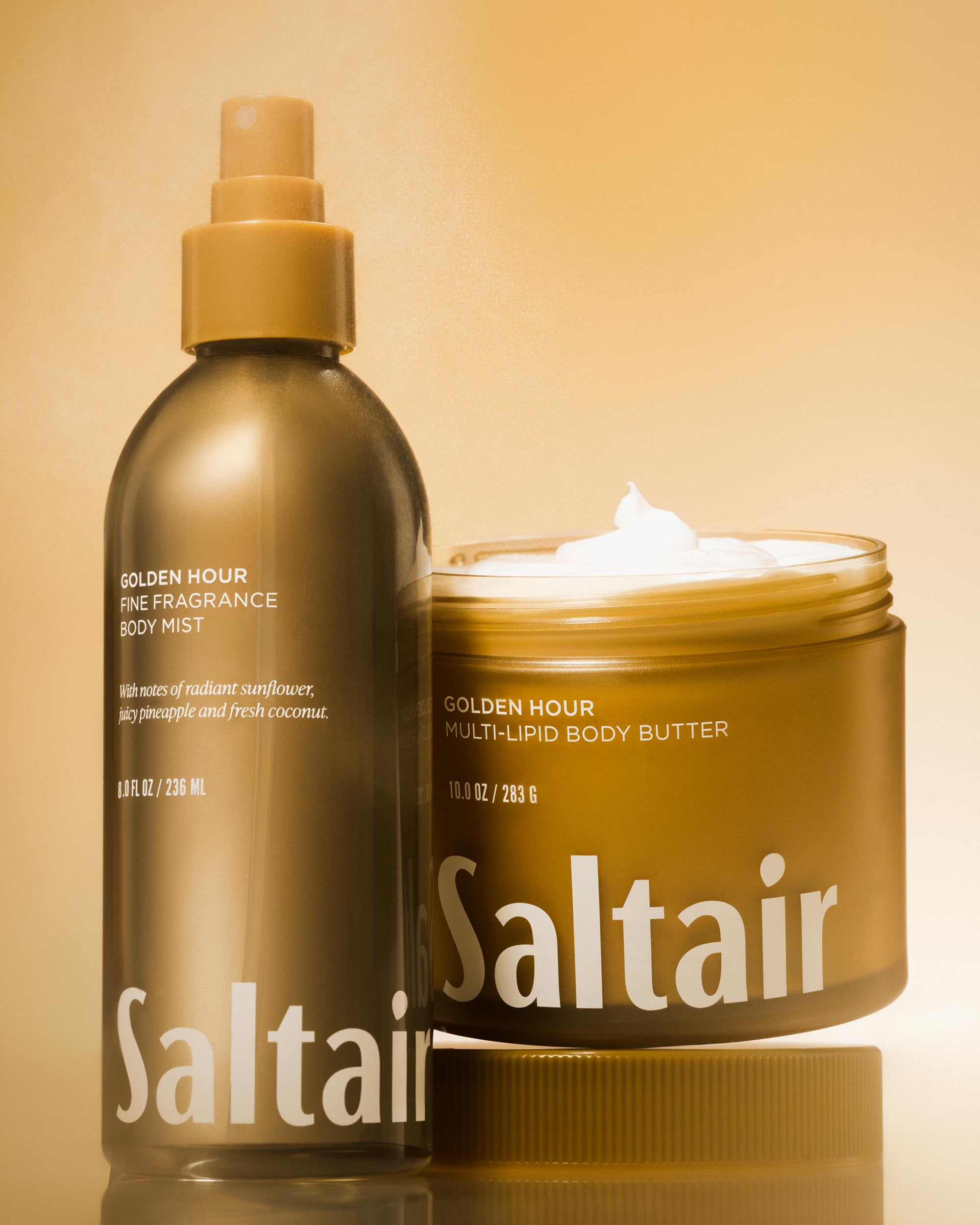 Saltair Golden Hour lifestyle shot on a sunlit beach.