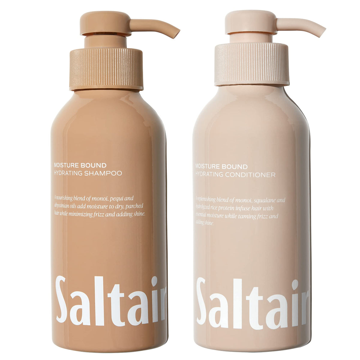 Saltair champú Moisture Bound, botella visible para hidratación suave del cabello