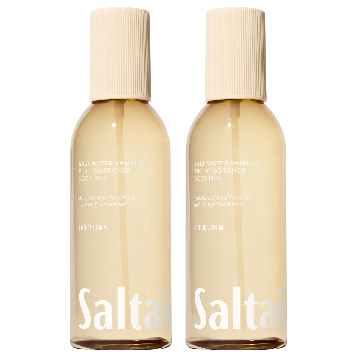 Saltair bruma corporal: dos botellas 8oz listas para perfumar todo el día.