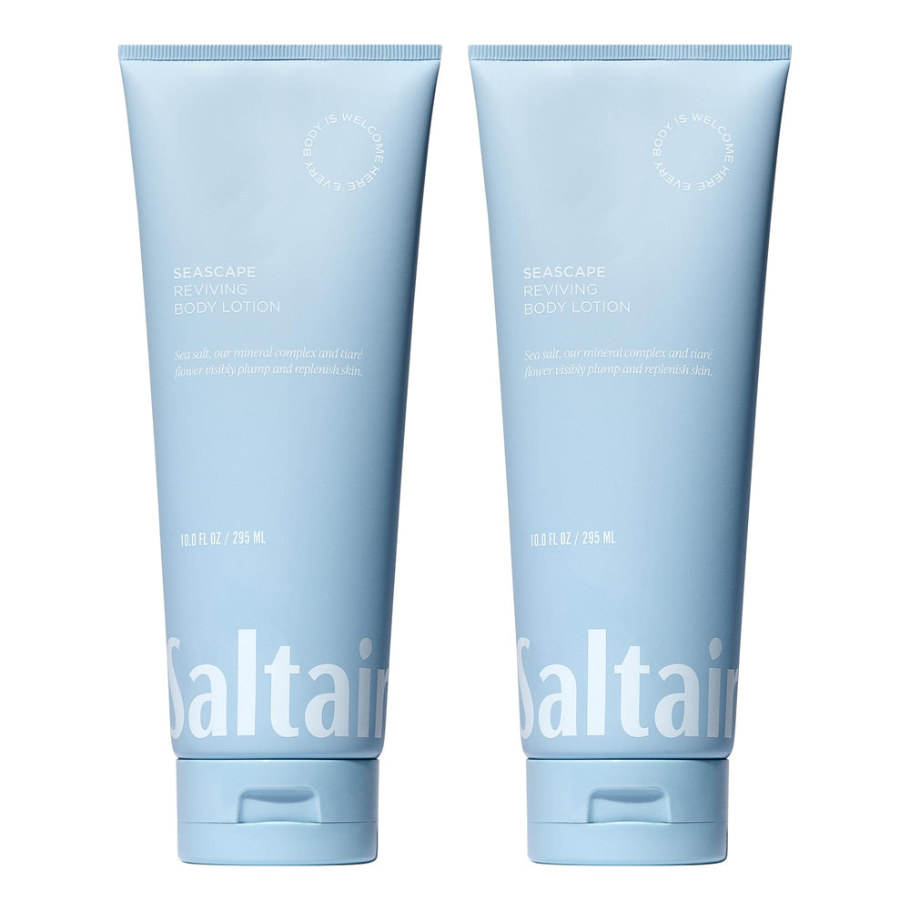 Saltair loción corporal seascape, dos tubos, hidrata piel seca todo el día