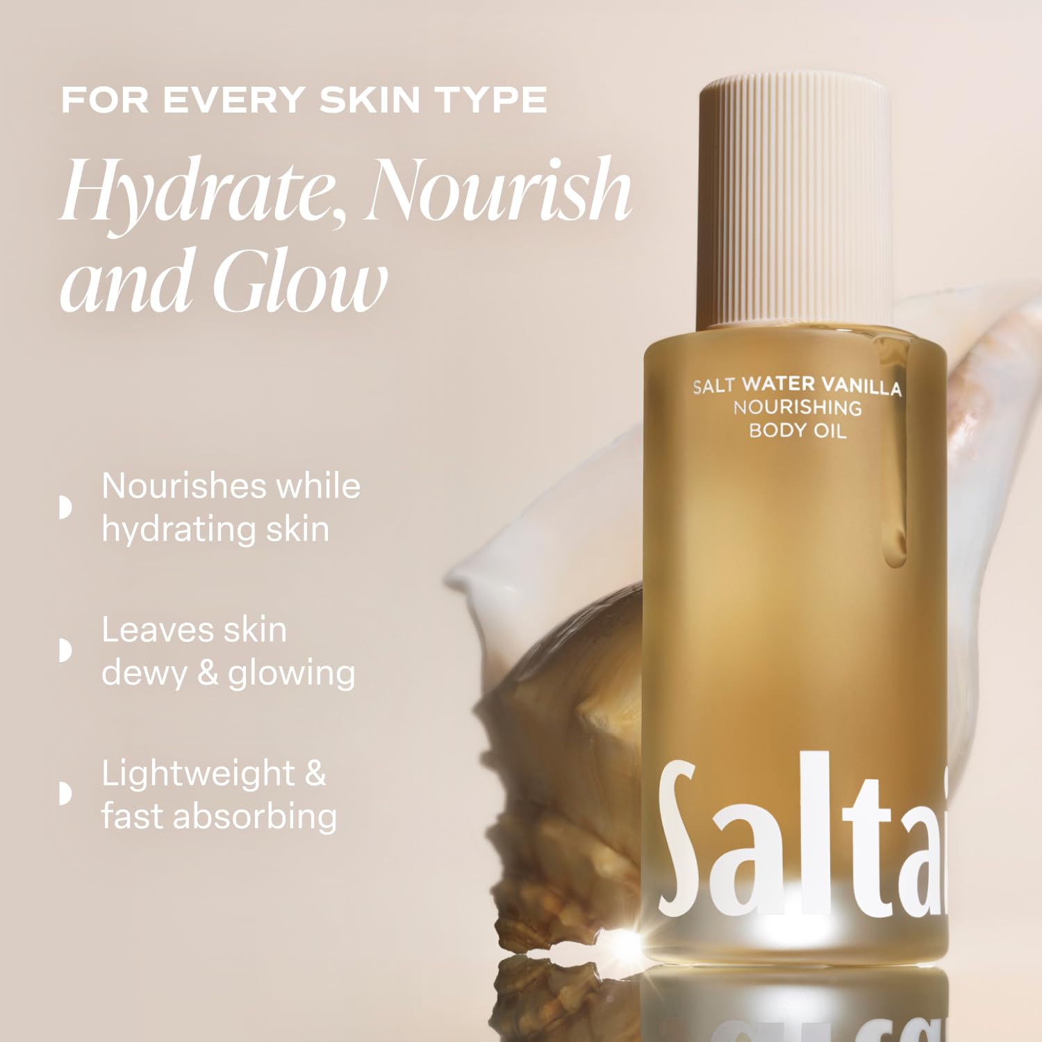 Saltair huile pour le corps – versement précis pour nourrir la peau sans gras