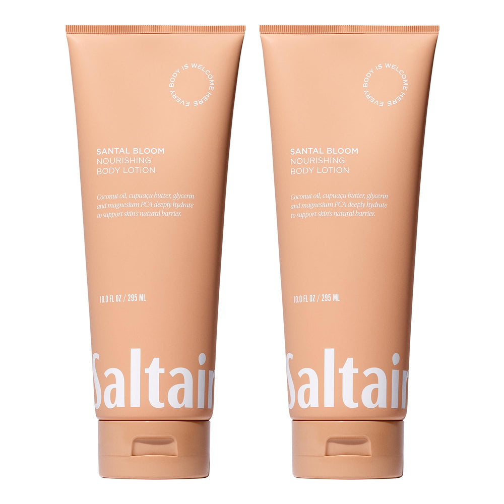 Saltair loción corporal dúo de 10 onzas: hidratación duradera para piel seca.