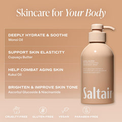 Saltair Monoi-Cupuacu, ingredientes hidratantes para piel suave y nutrida.
