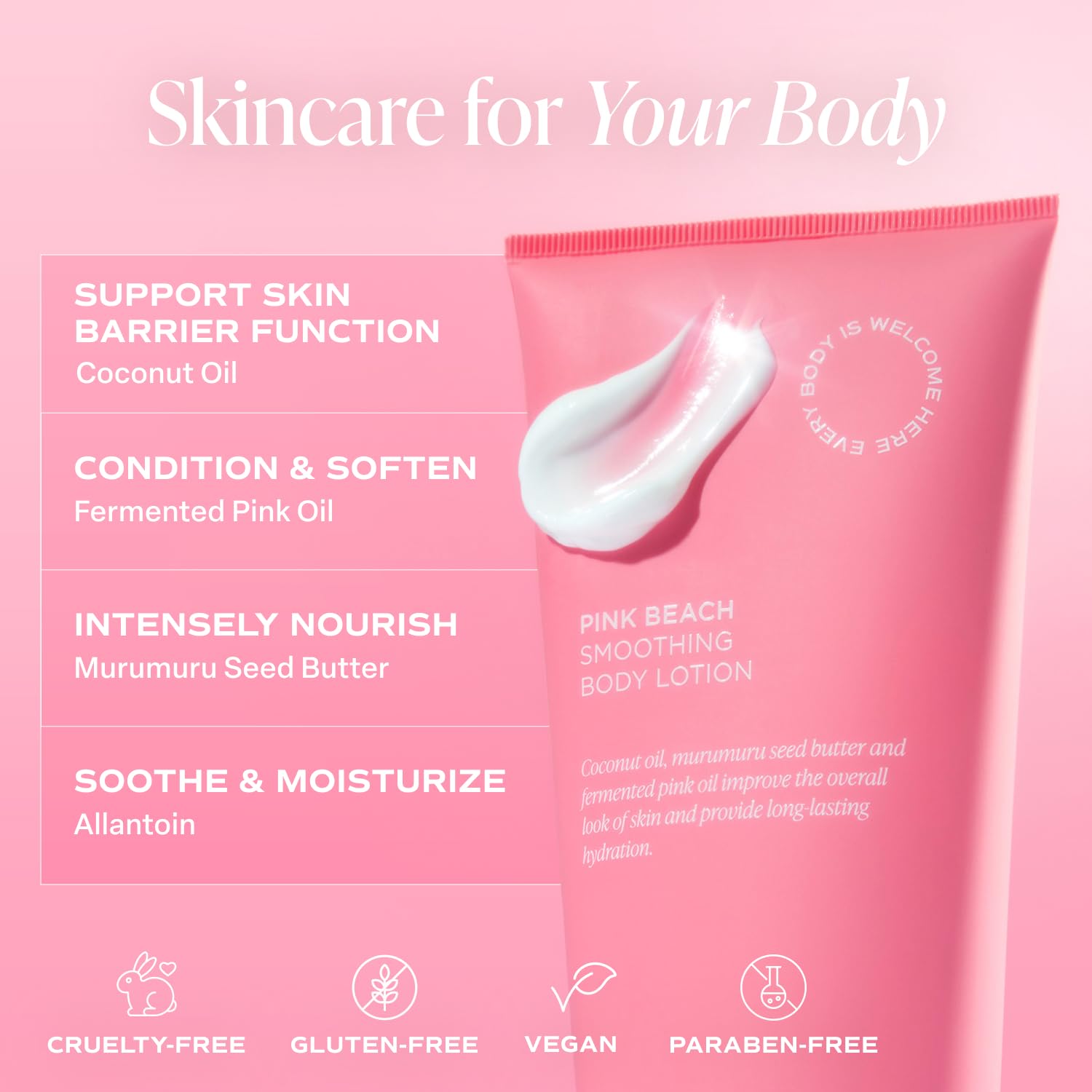 Saltair Pink Beach crème corps, notes tropicales et hydratation légère.