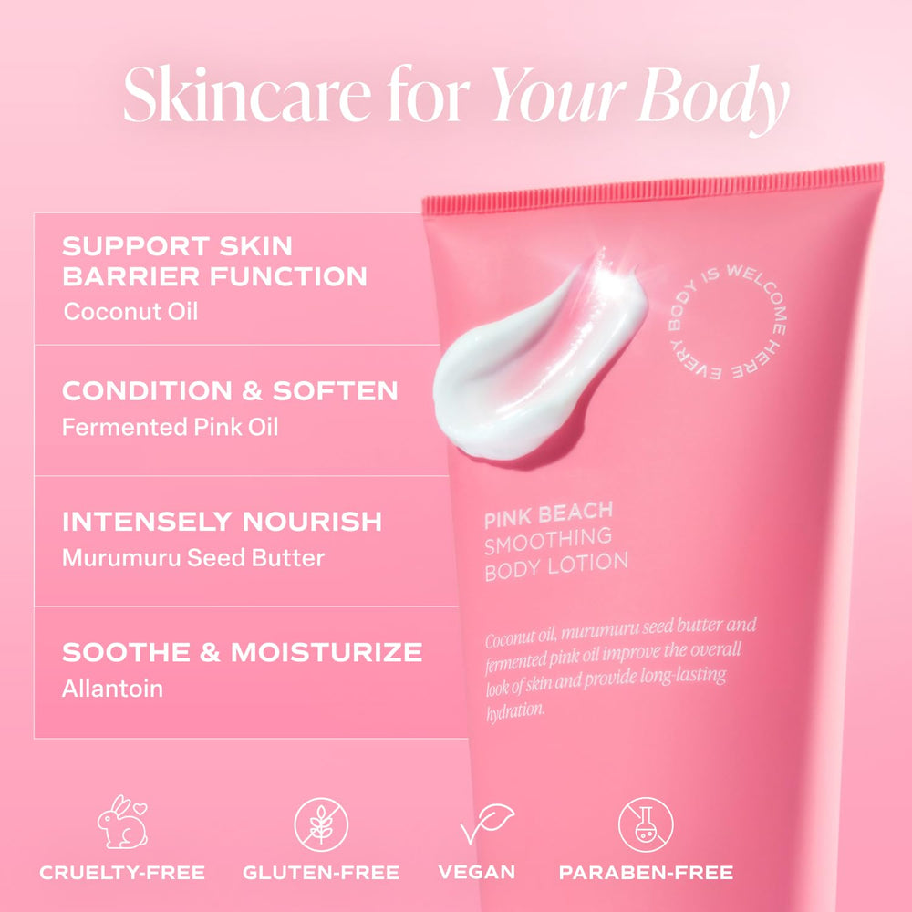 Saltair Pink Beach crème corps, notes tropicales et hydratation légère.