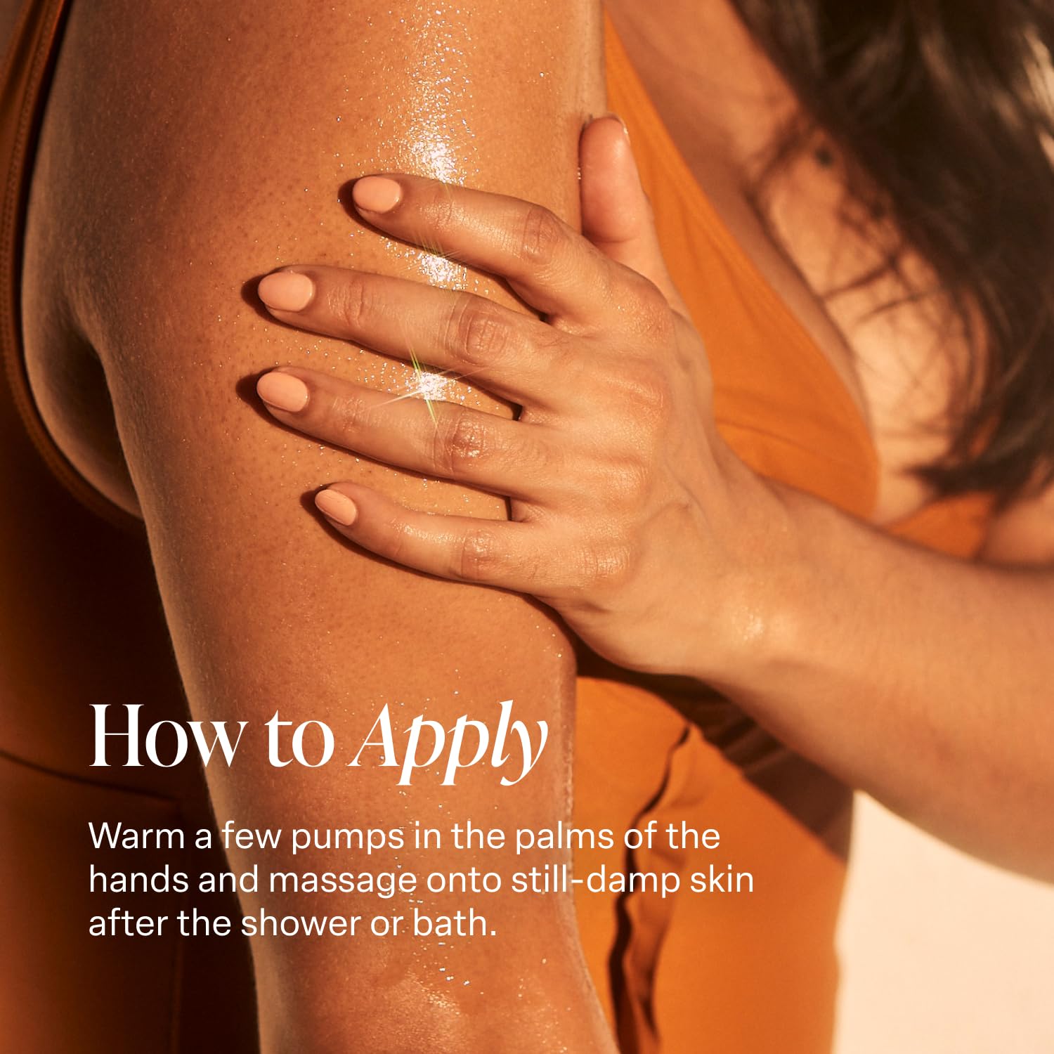 Saltair Santal Bloom after-shower use on skin for smooth hydration.